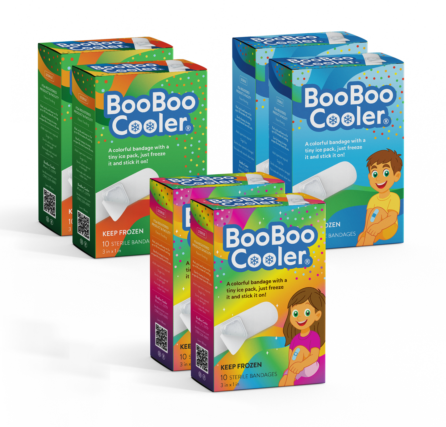 BooBoo Cooler® | A Little Bandage That Cools | Family Pack (6 boxes)