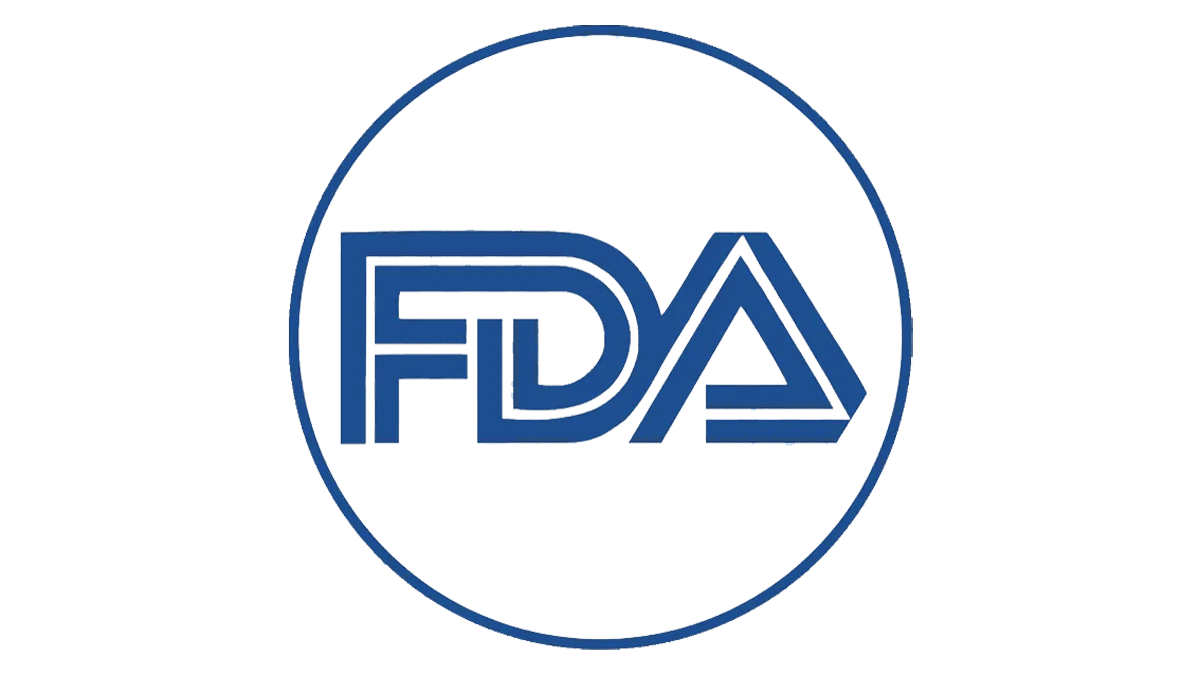 FDA logo in blue on a Transparent background