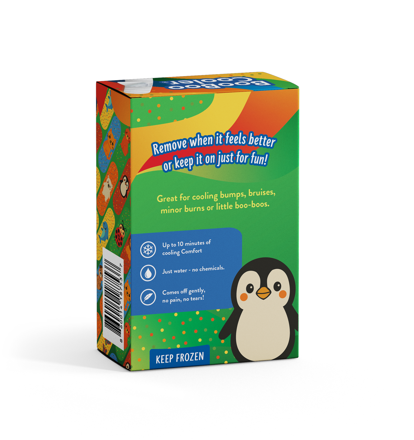 Back of the Animal Pack BooBoo Cooler box with usage and storage details
