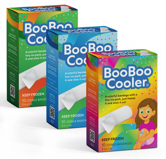 BooBoo Cooler Three Pack Variety — Rainbow Magic, Action Chill and Animal Pack cooling bandage boxes