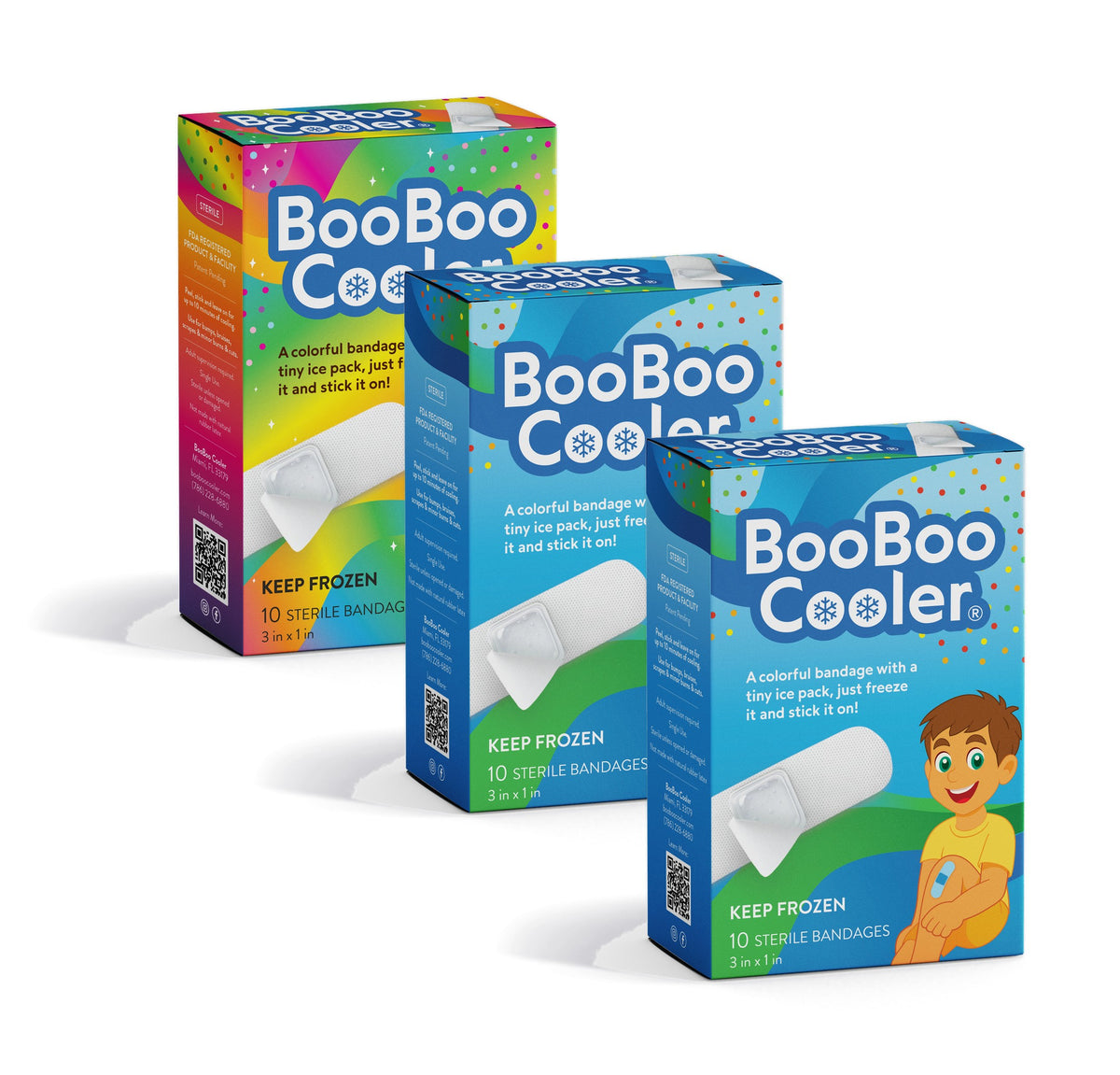 Two BooBoo Cooler Action Chill boxes and one Rainbow Magic box