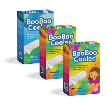 Two BooBoo Cooler Rainbow Magic boxes and one Action Chill box