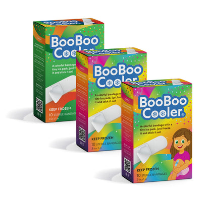 Two BooBoo Cooler Rainbow Magic boxes and one Animal Pack box