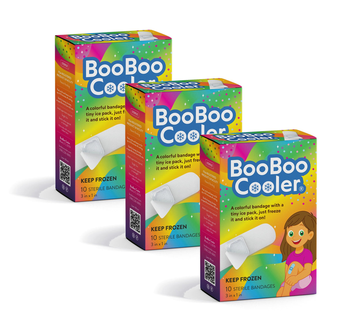 Three BooBoo Cooler Rainbow Magic boxes