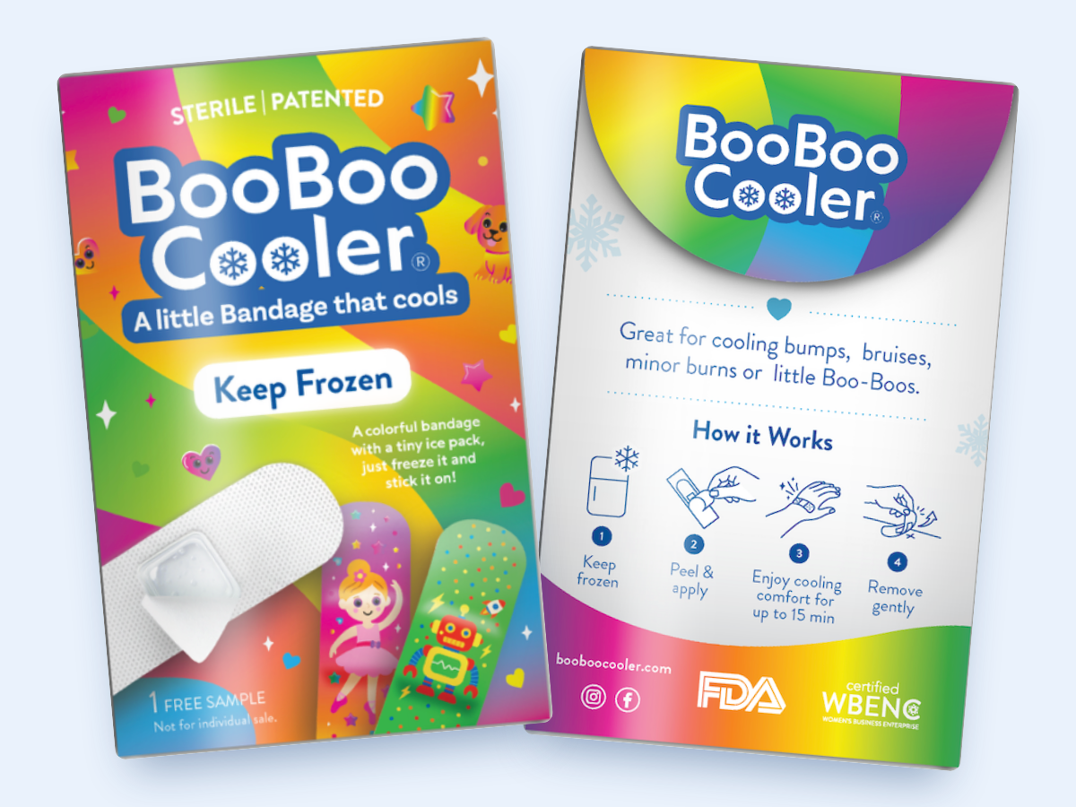 BooBoo Cooler free sample envelope, front and back