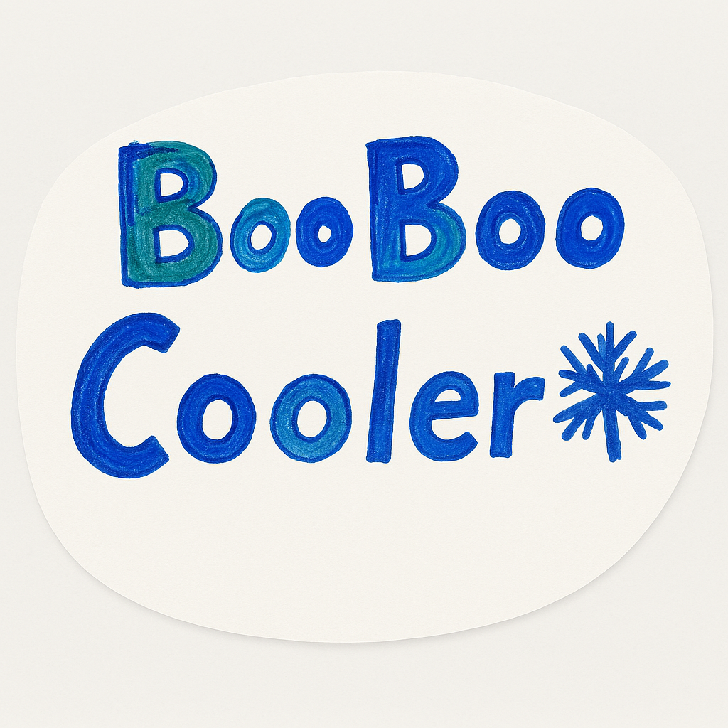 Hand-drawn BooBoo Cooler logo drawn by a young girl.